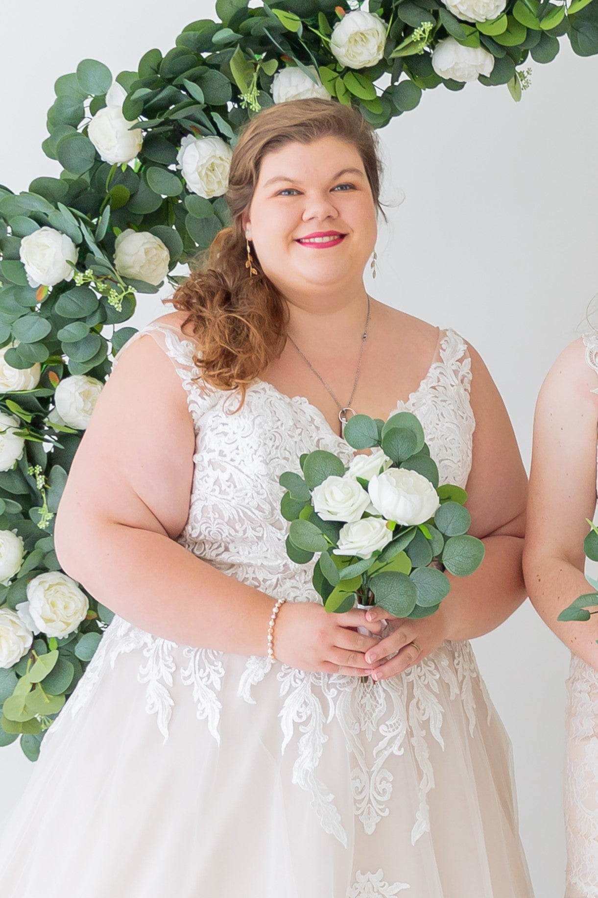 Green + White Bridesmaid Bouquet