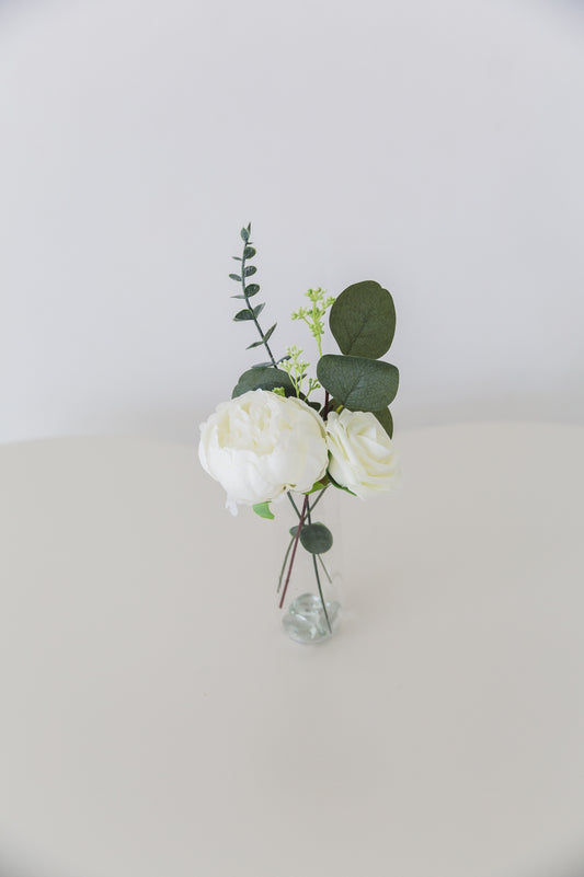 Green + White Bud Vase