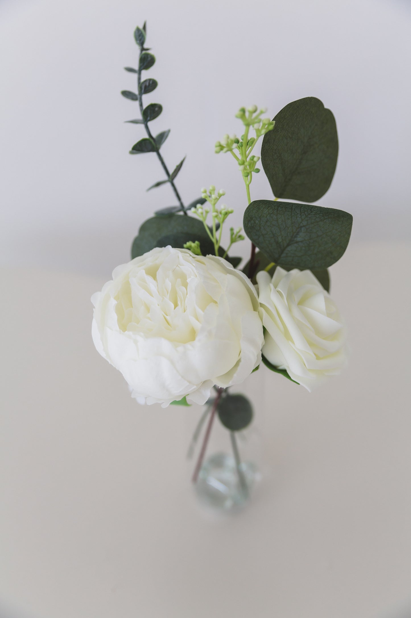 Green + White Bud Vase