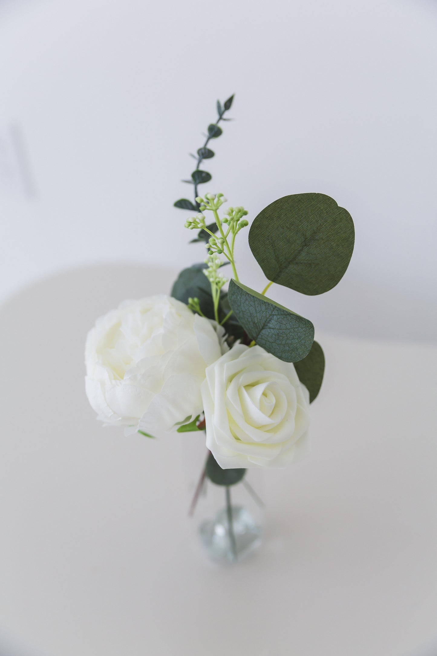 Green + White Bud Vase