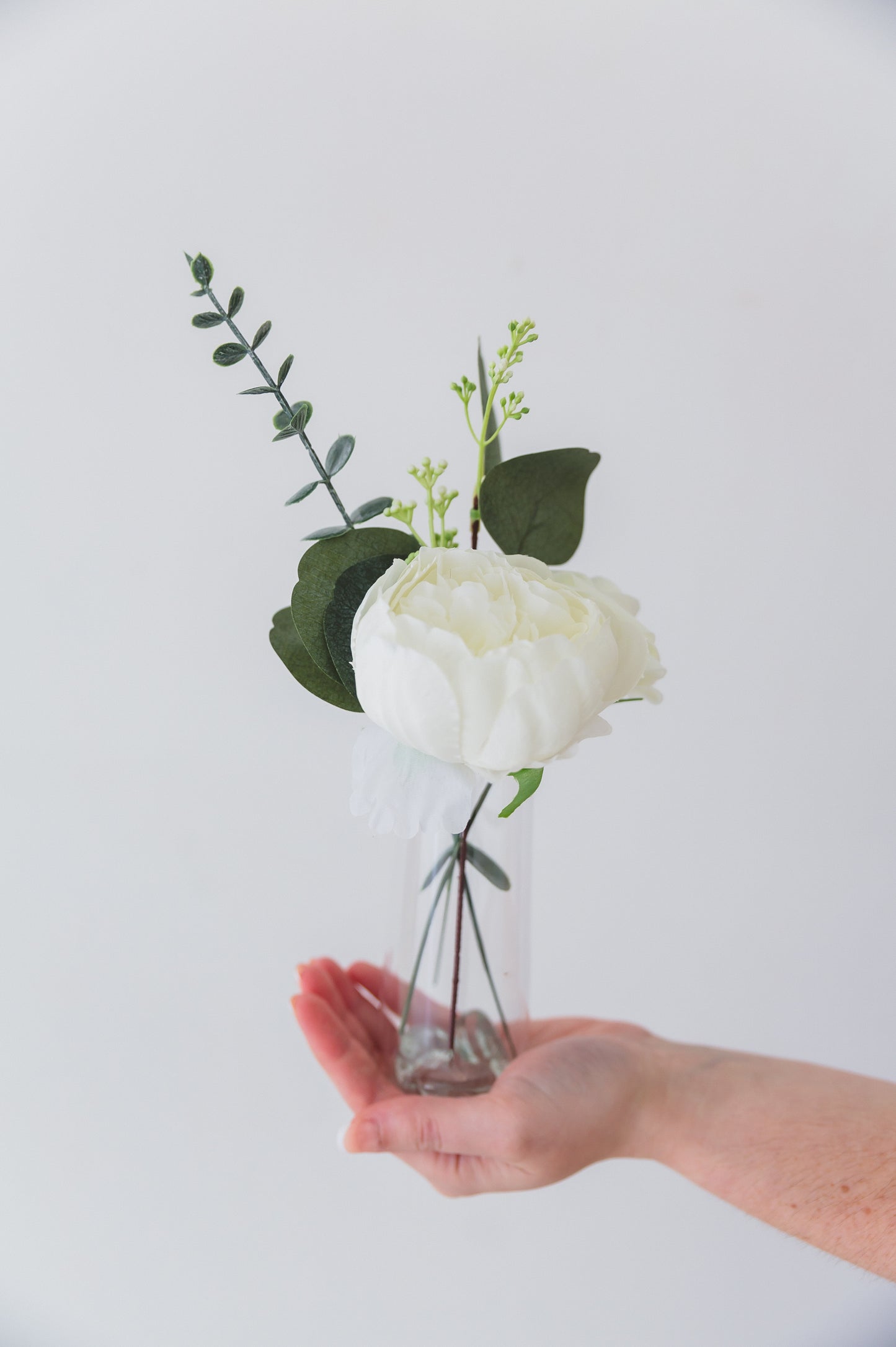 Green + White Bud Vase